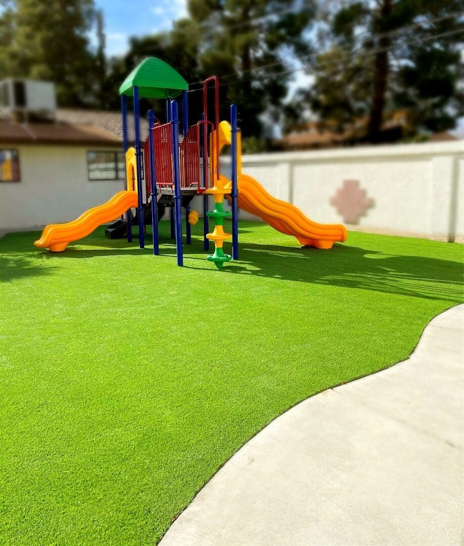 childrens slide in the playground